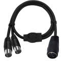 JUNSUNMAY MIDI 2 in 1 Din 5 Pin Male to Dual 2 Pin Female Cable Adapter, Cable Length: 50cm