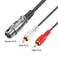 JUNSUNMAY 2 RCA Male to XLR Female Stereo Audio Cable, Cable Length:1.5m