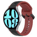 For Samsung Galaxy Watch 6 44mm 20mm Convex Loop Two-Color Silicone Watch Band(Black+Red)