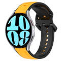 For Samsung Galaxy Watch 6 44mm 20mm Convex Loop Two-Color Silicone Watch Band(Yellow+Black)