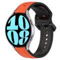 For Samsung Galaxy Watch 6 40mm 20mm Convex Loop Two-Color Silicone Watch Band(Orange+Black)