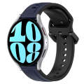 For Samsung Galaxy Watch 6 40mm 20mm Convex Loop Two-Color Silicone Watch Band(Midnight Blue + Bl...