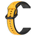 For Samsung Galaxy Watch 6 Classic 47mm 20mm Convex Loop Two-Color Silicone Watch Band(Yellow+Black)
