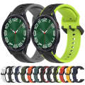 For Samsung Galaxy Watch 6 Classic 47mm 20mm Convex Loop Two-Color Silicone Watch Band(Black+Lime)