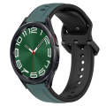 For Samsung Galaxy Watch 6 Classic 43mm 20mm Convex Loop Two-Color Silicone Watch Band(Olive Gree...