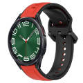 For Samsung Galaxy Watch 6 Classic 43mm 20mm Convex Loop Two-Color Silicone Watch Band(Red+Black)