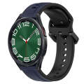 For Samsung Galaxy Watch 6 Classic 43mm 20mm Convex Loop Two-Color Silicone Watch Band(Midnight B...