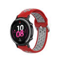 For Samsung Galaxy Watch Active 2 44mm 20mm Perforated Breathable Sports Silicone Watch Band(Red+...