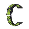 For Samsung Galaxy Watch 42mm 20mm Perforated Breathable Sports Silicone Watch Band(Black+ Lime)