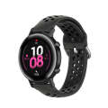For Samsung Galaxy Watch 42mm 20mm Perforated Breathable Sports Silicone Watch Band(Black)