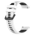For Samsung Galaxy Watch 6 44mm 20mm Sports Two-Color Silicone Watch Band(White+Black)