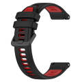 For Samsung Galaxy Watch 6 Classic 47mm 20mm Sports Two-Color Silicone Watch Band(Black+Red)