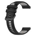 For Samsung Galaxy Watch 6 Classic 43mm 20mm Sports Two-Color Silicone Watch Band(Black+Grey)