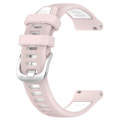 For Samsung Galaxy Watch 6 44mm 20mm Sports Two-Color Steel Buckle Silicone Watch Band(Pink+White)