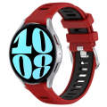 For Samsung Galaxy Watch 6 44mm 20mm Sports Two-Color Steel Buckle Silicone Watch Band(Red+Black)