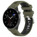 For Samsung Galaxy Watch 6 40mm 20mm Sports Two-Color Steel Buckle Silicone Watch Band(Army Green...