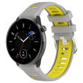 For Samsung Galaxy Watch 6 Classic 47mm 20mm Sports Two-Color Steel Buckle Silicone Watch Band(Gr...