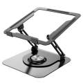 D147 Foldable 360 Degree Rotating Laptop Lifting Bracket Aluminum Alloy Notebook Desktop Stand(Bl...