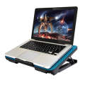 N99 USB Dual Fan Hollow Carved Design Heat Dissipation Laptop Cooling Pad(Blue)