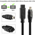 JUNSUNMAY FireWire High Speed Premium DV 800 9 Pin Male To FireWire 400 4 Pin Male IEEE 1394 Cabl...
