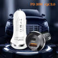 P28 USB-C PD30W + QC3.0 18W USB Dual Port Car Charger(White)