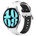 For Samsung Galaxy Watch 6 44mm 20mm Breathable Two-Color Silicone Watch Band(White+Black)