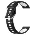For Samsung Galaxy Watch 6 44mm 20mm Breathable Two-Color Silicone Watch Band(Black+White)