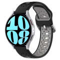 For Samsung Galaxy Watch 6 44mm 20mm Breathable Two-Color Silicone Watch Band(Black+Grey)