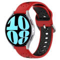 For Samsung Galaxy Watch 6 44mm 20mm Breathable Two-Color Silicone Watch Band(Red+Black)