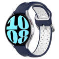 For Samsung Galaxy Watch 6 44mm 20mm Breathable Two-Color Silicone Watch Band(Midnight Blue+White)