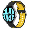 For Samsung Galaxy Watch 6 40mm 20mm Breathable Two-Color Silicone Watch Band(Black+Yellow)
