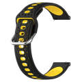 For Samsung Galaxy Watch 6 40mm 20mm Breathable Two-Color Silicone Watch Band(Black+Yellow)