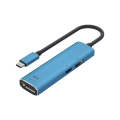V264B 3 in 1 USB-C / Type-C to USB3.0 + PD3.0 + DP1.4 3-Ports Multi Splitter Adapter OTG HUB