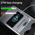 Z62B For Tesla Model 3 / Y Dual Type-C to Multiport Docking Station Fast Charging USB HUB Adapter