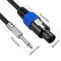 JUNSUNMAY Speakon Male to 6.35mm Male Audio Speaker Adapter Cable with Snap Lock, Length:25FT