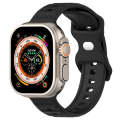 For Apple Watch Ultra 49mm Reverse Buckle Dot Texture Silicone Watch Band(Black)
