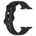 For Apple Watch Ultra 49mm Reverse Buckle Dot Texture Silicone Watch Band(Black)