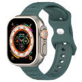 For Apple Watch 8 45mm Reverse Buckle Dot Texture Silicone Watch Band(Olive Green)