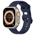 For Apple Watch 8 45mm Reverse Buckle Dot Texture Silicone Watch Band(Midnight Blue)