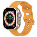 For Apple Watch 8 41mm Reverse Buckle Dot Texture Silicone Watch Band(Yellow)