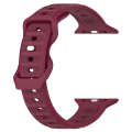 For Apple Watch 8 41mm Reverse Buckle Dot Texture Silicone Watch Band(Wine Red)