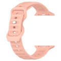 For Apple Watch 7 41mm Reverse Buckle Dot Texture Silicone Watch Band(Pink)