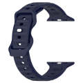 For Apple Watch 7 41mm Reverse Buckle Dot Texture Silicone Watch Band(Midnight Blue)