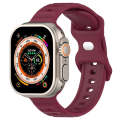 For Apple Watch SE 44mm Reverse Buckle Dot Texture Silicone Watch Band(Wine Red)