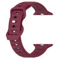 For Apple Watch 4 44mm Reverse Buckle Dot Texture Silicone Watch Band(Wine Red)