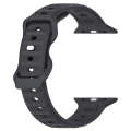 For Apple Watch 3 38mm Reverse Buckle Dot Texture Silicone Watch Band(Dark Gray)