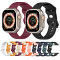 For Apple Watch 42mm Reverse Buckle Dot Texture Silicone Watch Band(Black)