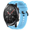 For Huawei Watch GT3 Pro 46mm Long & Short Sports Solid Color Silicone Watch Band Set(Sky Blue)