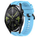 For Huawei Watch GT Runner Long & Short Sports Solid Color Silicone Watch Band Set(Sky Blue)