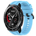 For Honor Watch GS Pro Long & Short Sports Solid Color Silicone Watch Band Set(Sky Blue)